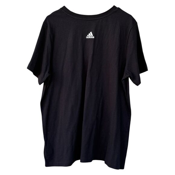 NWT Adidas Essentials Single Jersey Linear Logo Tee black Women’s 1X Plus Size - Picture 2 of 3
